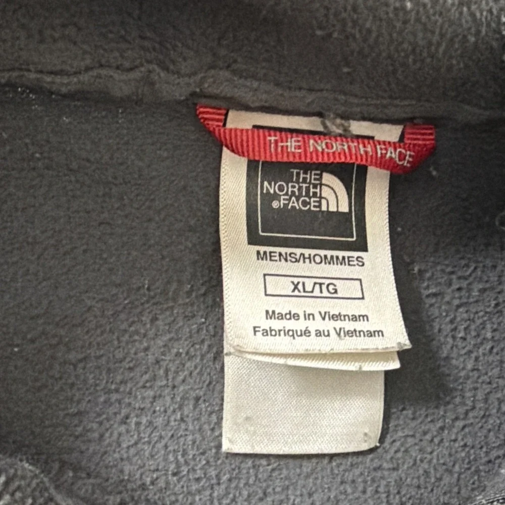 The North Face Men's Quarter Zip Smokey Grey XL Warm Fleece Cap Rock Texture Gym